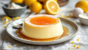 Flan mascarpone au citron et coulis de kaki pour 4 personnes - Recettes