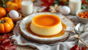 Ce flan d’automne cache un coulis au kaki (recette chic en 10 min !)