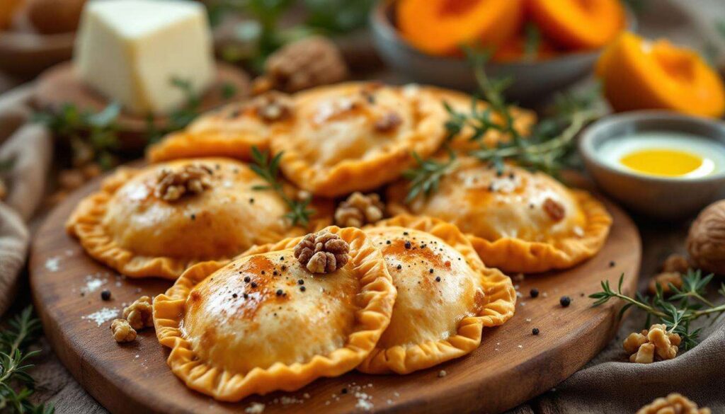 Vous pensez connaître les feuilletés ? Attendez de goûter ces empanadas d’automne au potimarron rôti, chèvre frais et éclats de noix