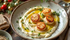 Comment préparer des Saint-Jacques fondantes sur une délicieuse fondue de poireaux à la crème pour le réveillon