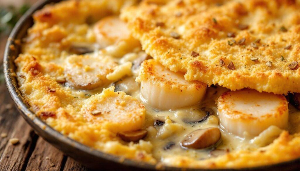 Ce gratin de Saint-Jacques est une bombe de plaisir : croquant, crémeux, parfumé… c’est presque indécent