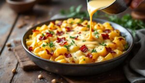 Le secret des chefs pour une tartiflette inoubliable ? Une sauce au reblochon qui change tout au premier goût