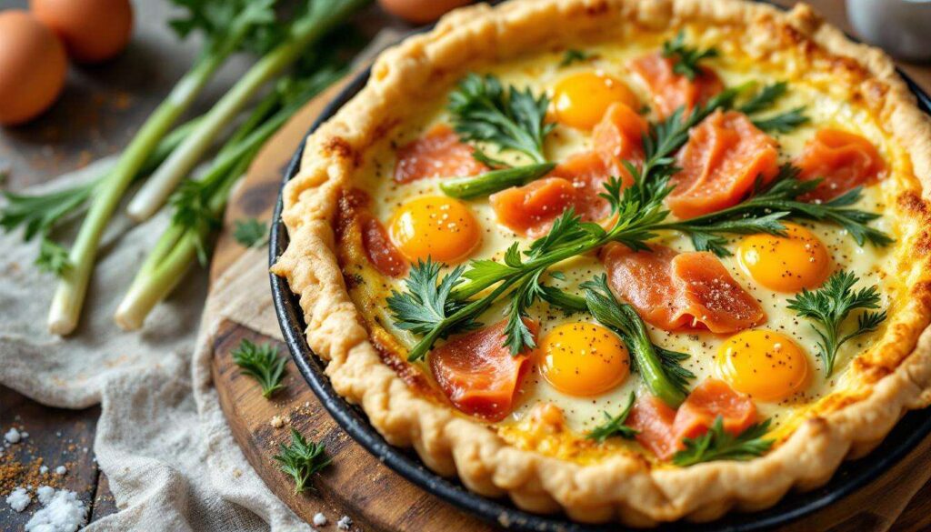 Quatre ingrédients phares, zéro pâte : la quiche poireaux-saumon fumé qui fond en bouche et fait l’hiver léger