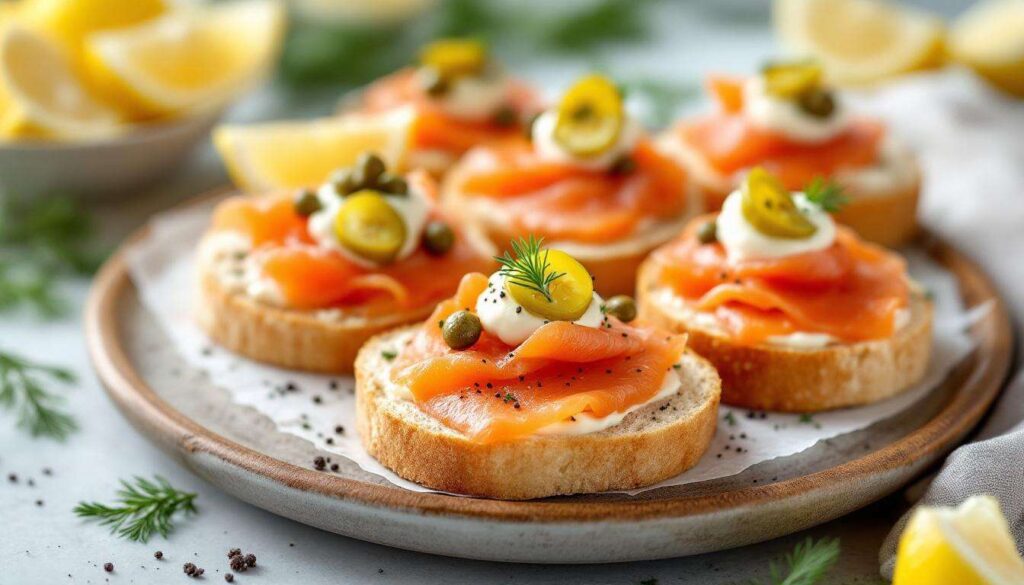 Canapés apéritifs sans cuisson : express au saumon fumé et saucisson à l’ail en 10 min
